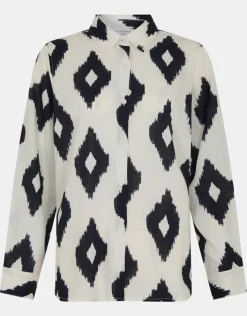 Accessorize Abstract Diamond Print Shirt Black