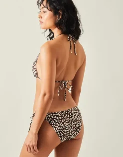 Accessorize Animal Print Halter Bikini Top Brown
