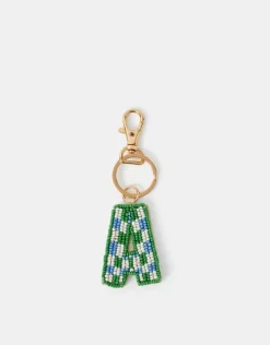 Accessorize Beaded Initial Keyring Multi
