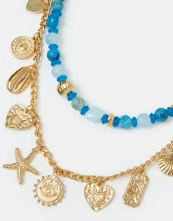 Accessorize Beaded Sea Chain Bag Charm