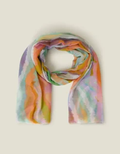 Accessorize Blurred Wave Print Scarf