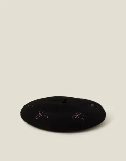 Accessorize Bow Stitch Wool Beret