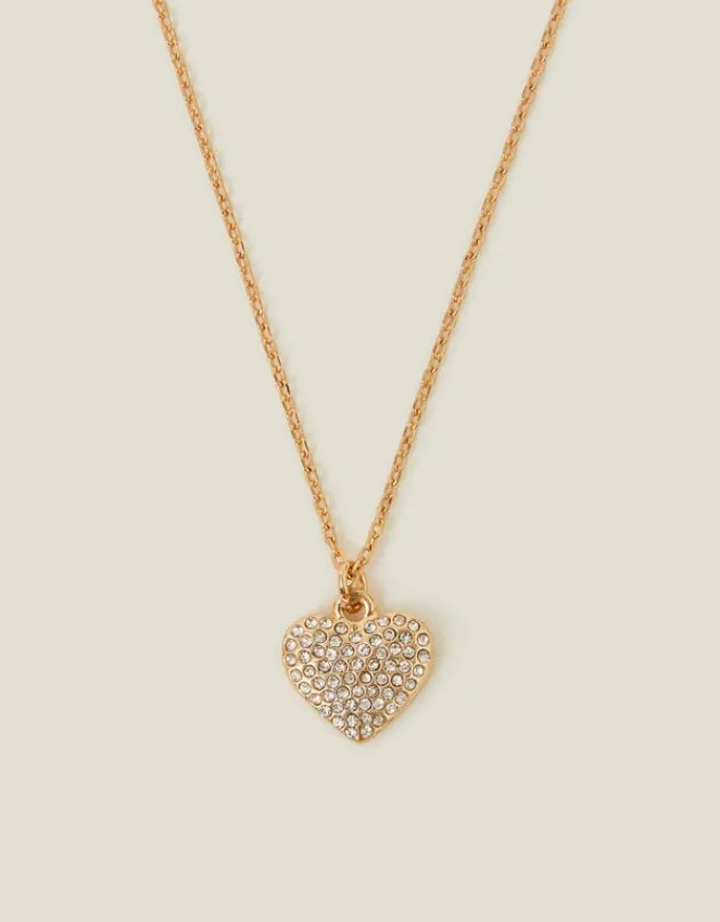 Accessorize Boxed Pavé Heart Pendant Necklace