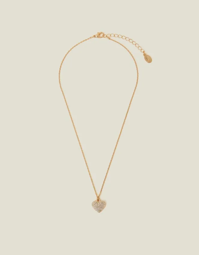 Accessorize Boxed Pavé Heart Pendant Necklace