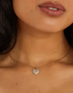 Accessorize Boxed Pavé Heart Pendant Necklace