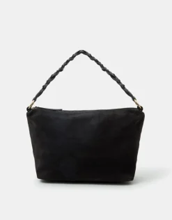 Accessorize Braided Strap Suede Shoulder Bag