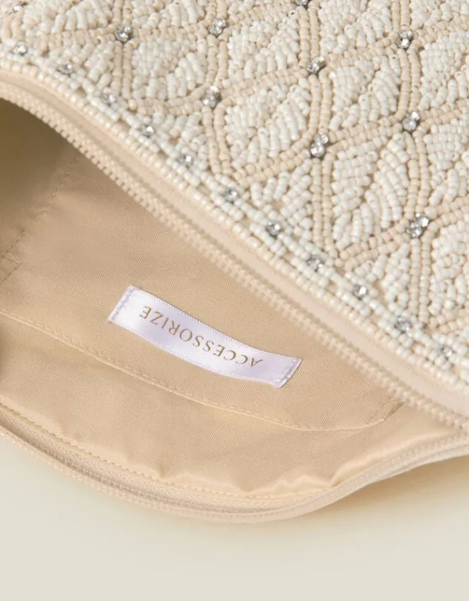 Accessorize Bridal Embellished Zip Clutch Bag