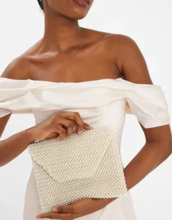 Accessorize Bridal Pearl Envelope Clutch Bag