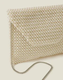 Accessorize Bridal Pearl Envelope Clutch Bag