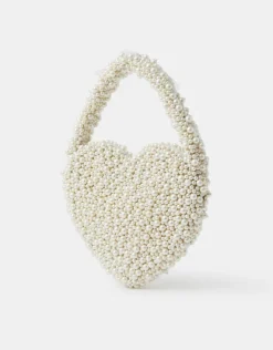 Accessorize Bridal Pearl Heart Handbag