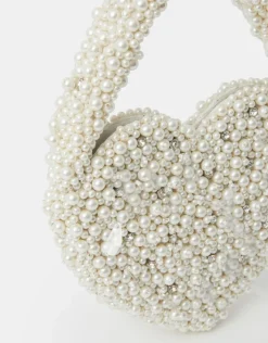 Accessorize Bridal Pearl Heart Handbag