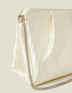 Accessorize Bridal Pleated Satin Clutch Bag