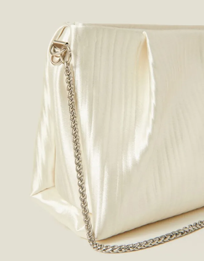Accessorize Bridal Pleated Satin Clutch Bag