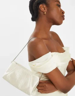 Accessorize Bridal Pleated Satin Clutch Bag