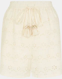 Accessorize Broderie High Waist Shorts Cream