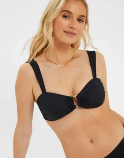 Accessorize Buckle Bikini Top Black