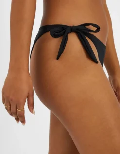 Accessorize Bunny Side Tie Bikini Bottoms Black