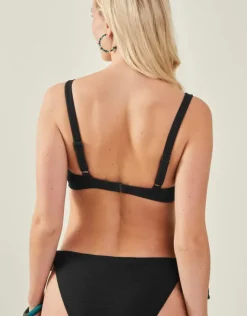 Accessorize Bunny Tie Bikini Top Black
