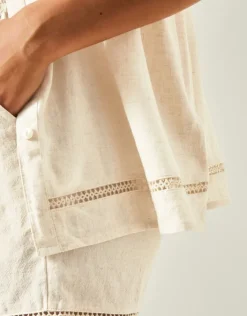 Accessorize Cap Sleeve Boxy Shirt Camel