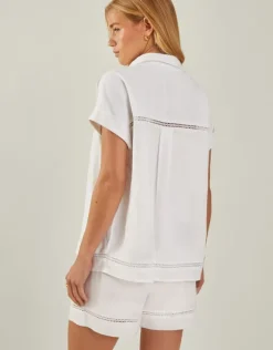 Accessorize Cap Sleeve Boxy Shirt White