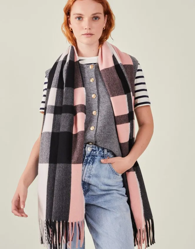 Accessorize Check Blanket Scarf Multi