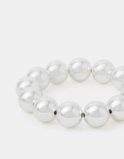 Accessorize Chunky Bead Bracelet Silver