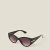 Accessorize Chunky Oval Wrap Sunglasses