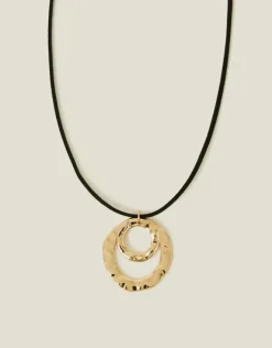 Accessorize Circle Pendant Cord Necklace