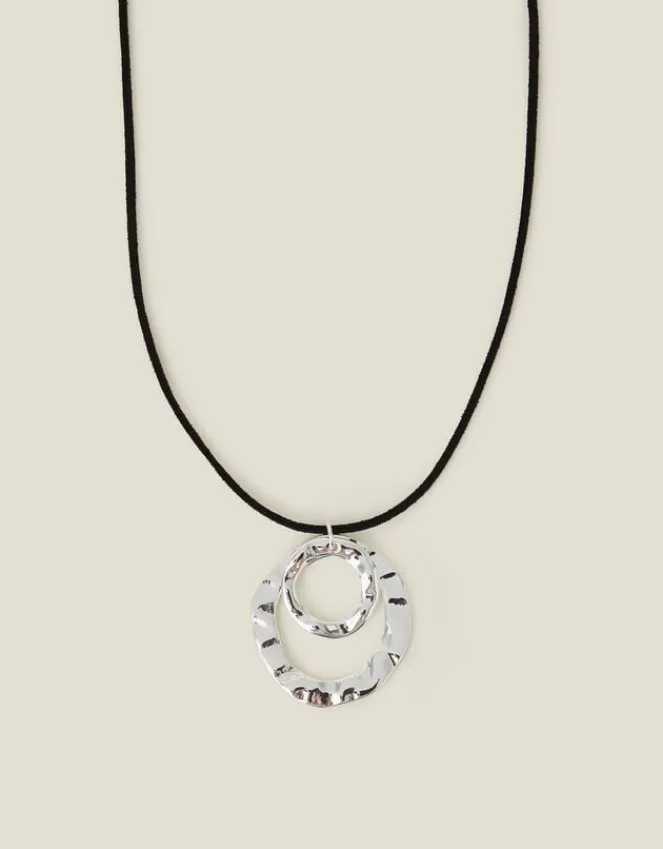 Accessorize Circle Pendant Cord Necklace