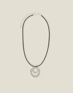 Accessorize Circle Pendant Cord Necklace