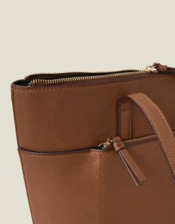 Accessorize Classic Pocket Tote Bag Tan