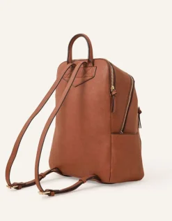 Accessorize Classic Zip Around Backpack Tan
