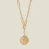 Accessorize Coin Pendant Link Chain Necklace