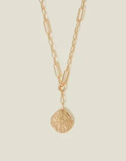 Accessorize Coin Pendant Link Chain Necklace