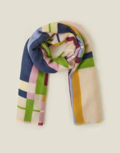 Accessorize Colourful Check Print Blanket Scarf