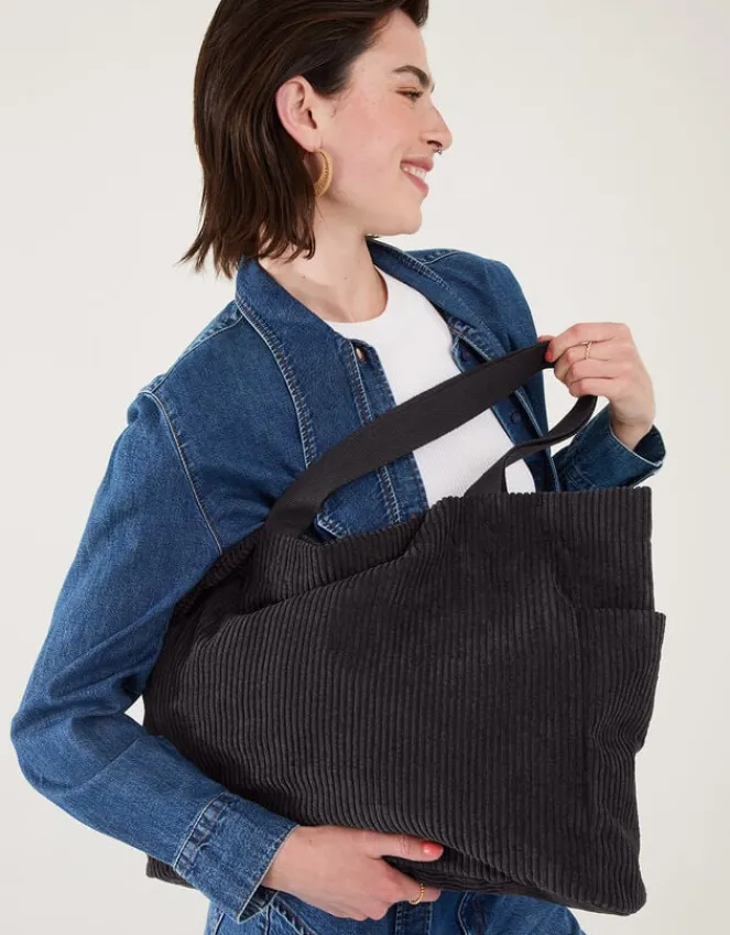 Accessorize Cord Shopper Bag Black