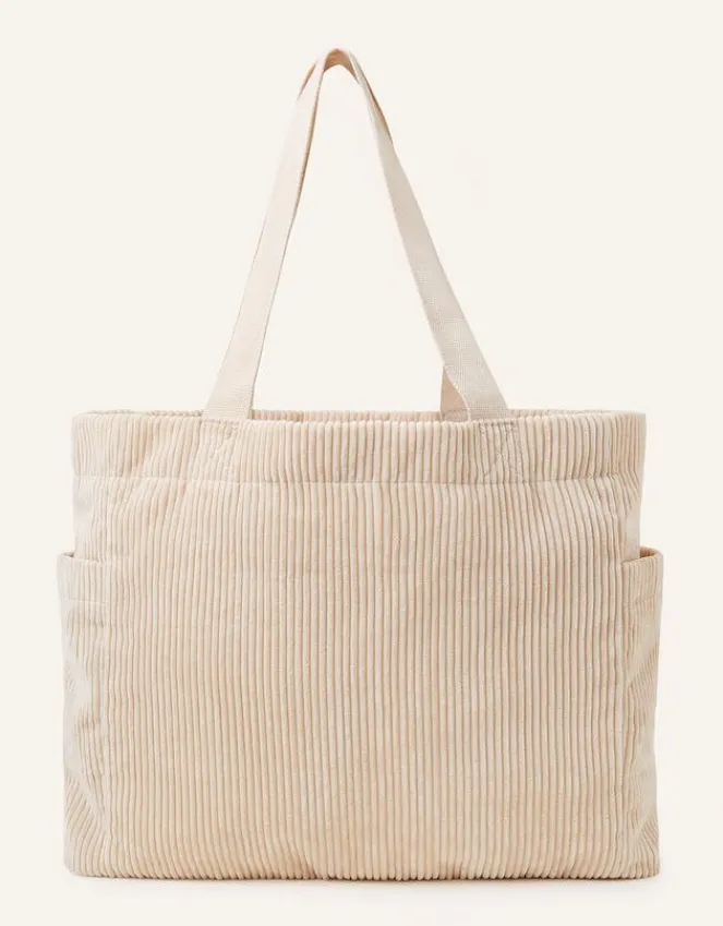 Accessorize Cord Shopper Bag Cream
