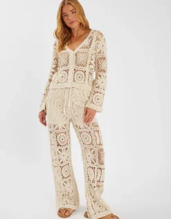 Accessorize Crochet Cardigan Natural