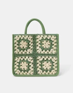 Accessorize Crochet Raffia Handbag