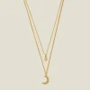 Accessorize 14ct Gold-Plated Celestial Pendant Layered Necklace