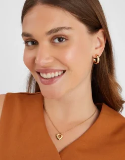 Accessorize 14ct Gold-Plated Chunky Heart Pendant Necklace