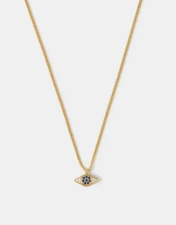 Accessorize 14ct Gold-Plated Evil Eye Charm Necklace