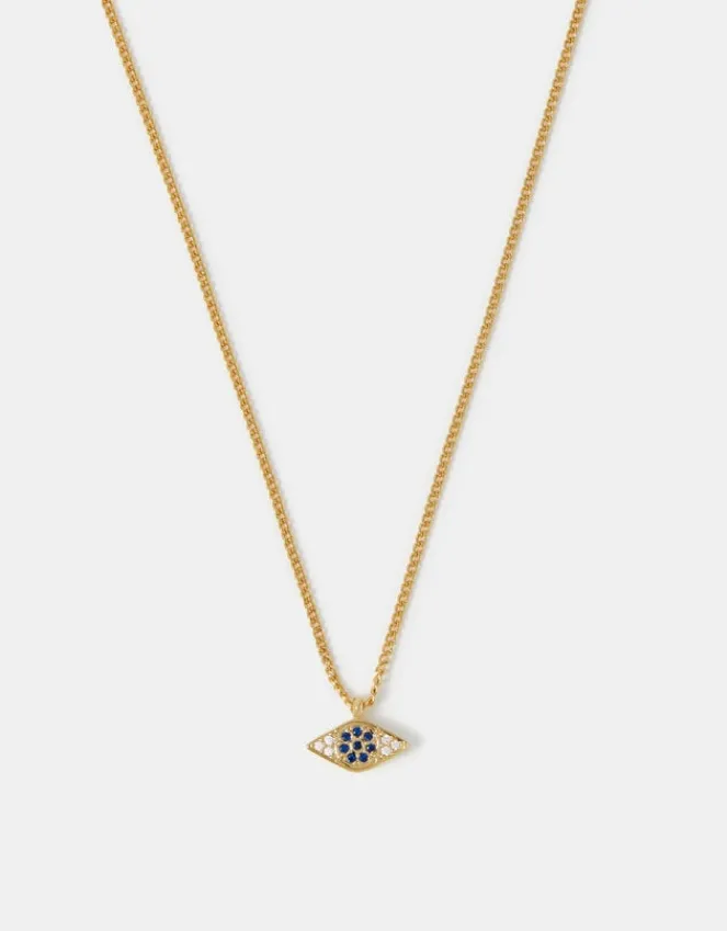 Accessorize 14ct Gold-Plated Evil Eye Charm Necklace