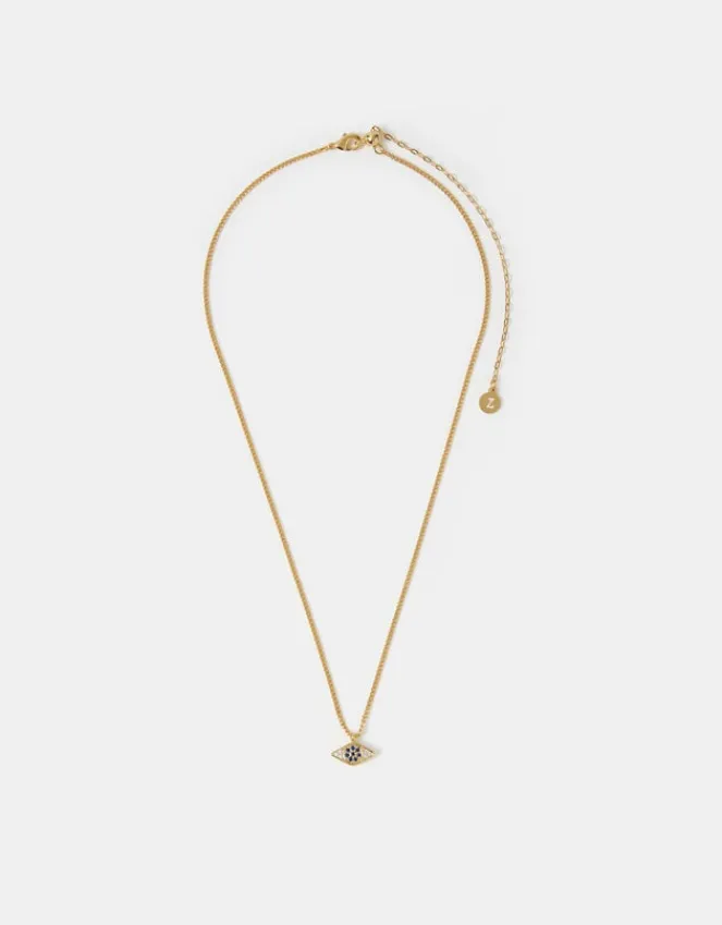 Accessorize 14ct Gold-Plated Evil Eye Charm Necklace