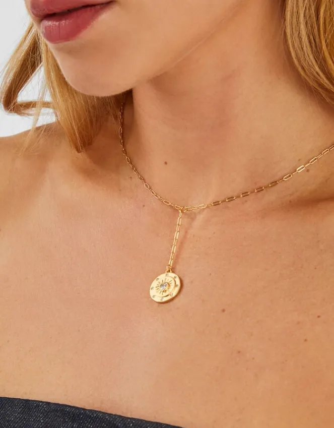 Accessorize 14ct Gold-Plated Heart Pendant Lariat Necklace