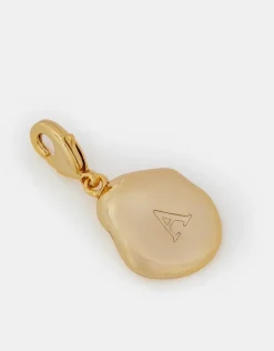 Accessorize 14ct Gold-Plated Initial Molten Charm Gold