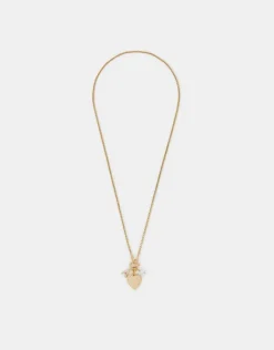 Accessorize 14ct Gold-Plated Omega Initial Charm Necklace Gold