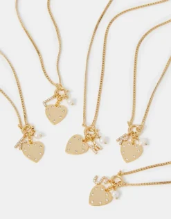 Accessorize 14ct Gold-Plated Omega Initial Charm Necklace Gold