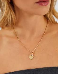 Accessorize 14ct Gold-Plated Omega Initial Charm Necklace Gold