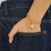 Accessorize 14ct Gold-Plated Semi Precious Stone Charm Pink